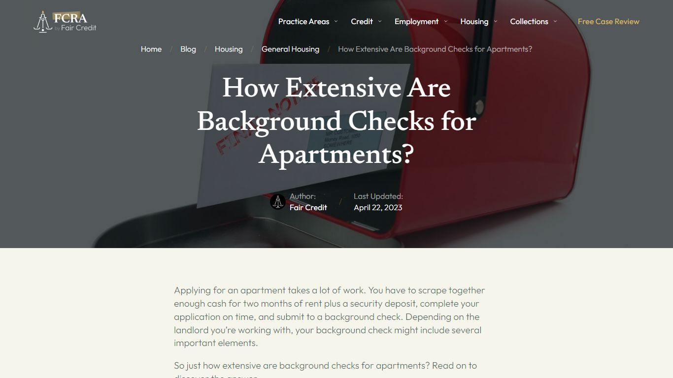 How Extensive Are Background Checks for Apartments? | Fair Credit - FCRA